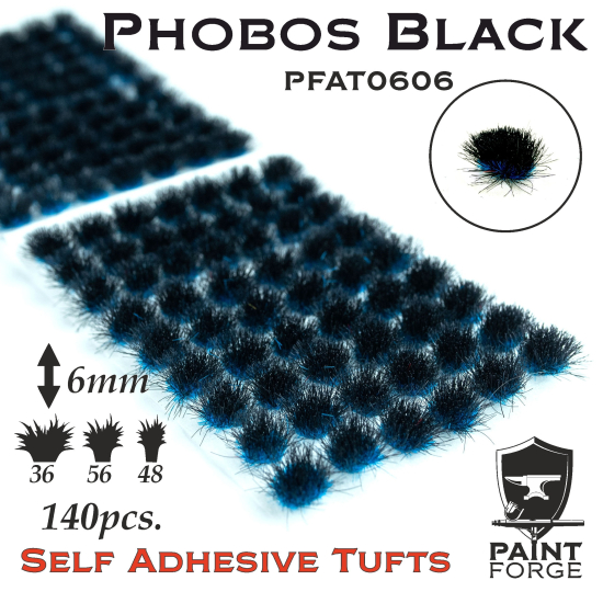 Paint Forge kępki trawki Fobos Black - 140sztuk / 6mm